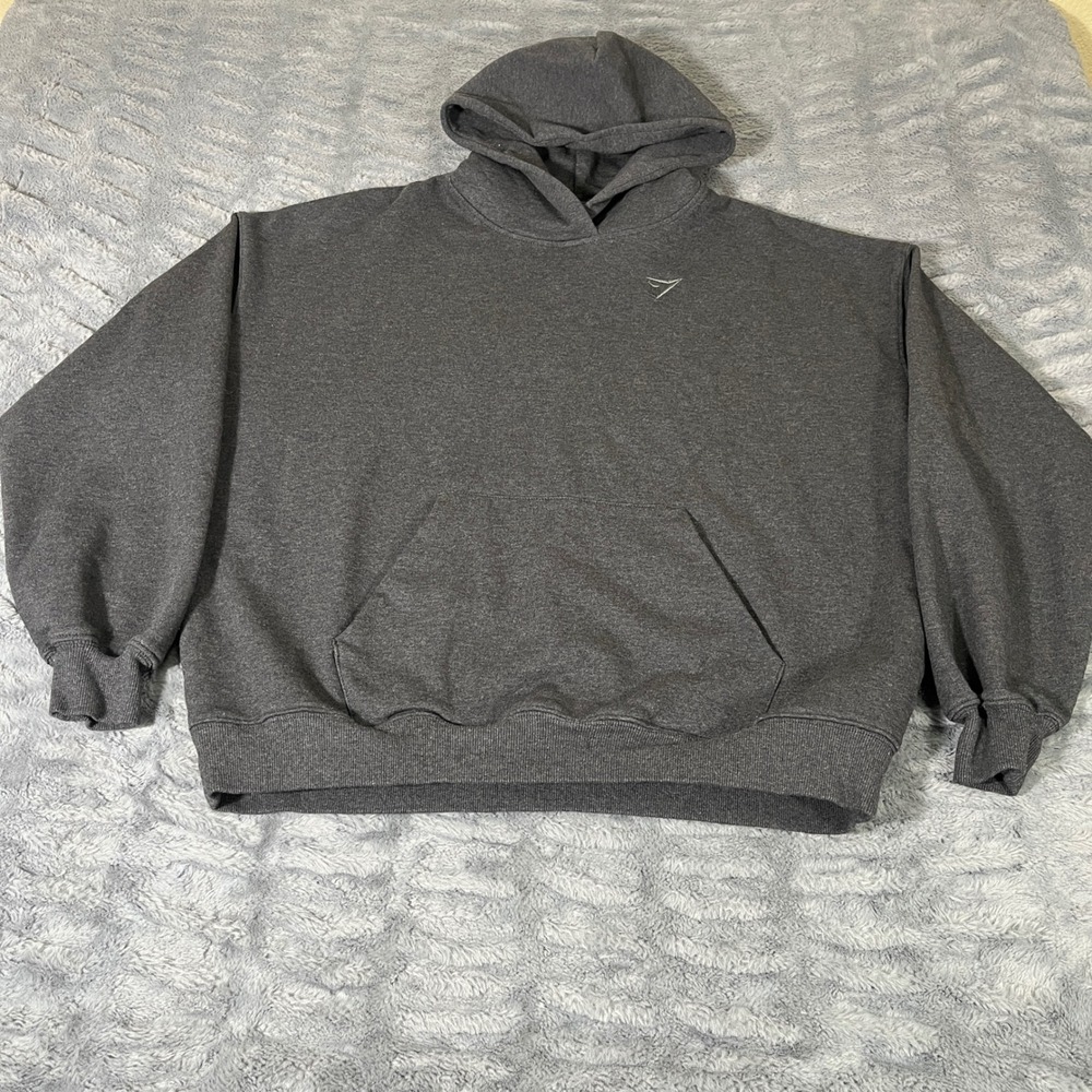 Gymshark Mens Oversized Hoodie Charcoal Grey Boxy Fit Pullover B2A7P‎ Medium